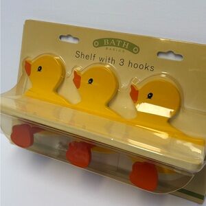 Small wooden duck shelf perfect for kids bathroom